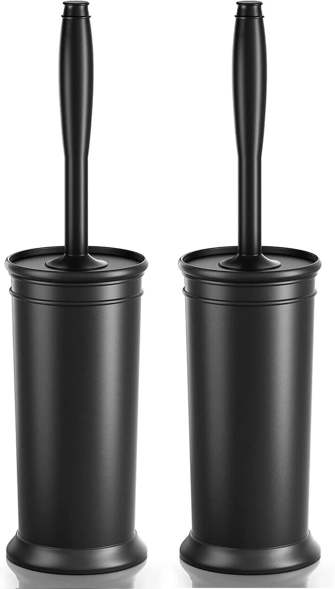 Long-Handle Toilet Brush and Holder, 2 pack