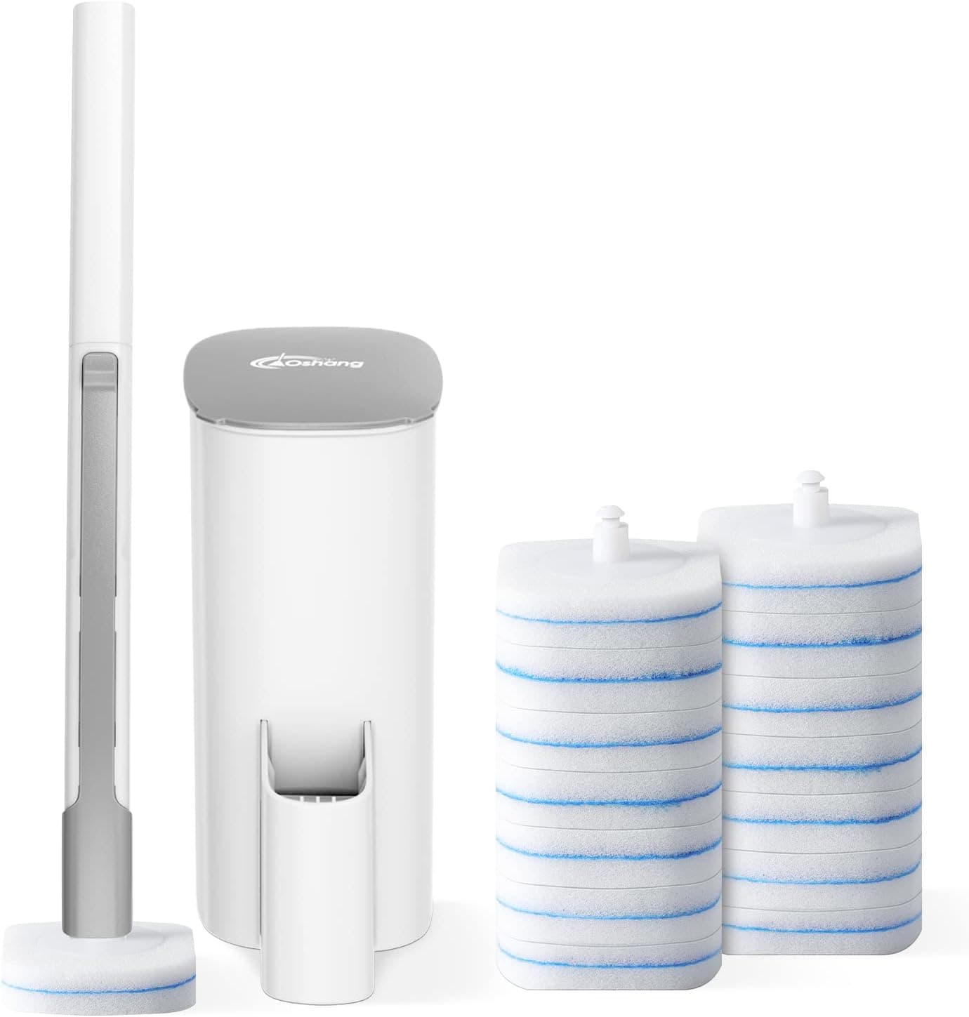 oshang Disposable Toilet Brush with 14 Refills