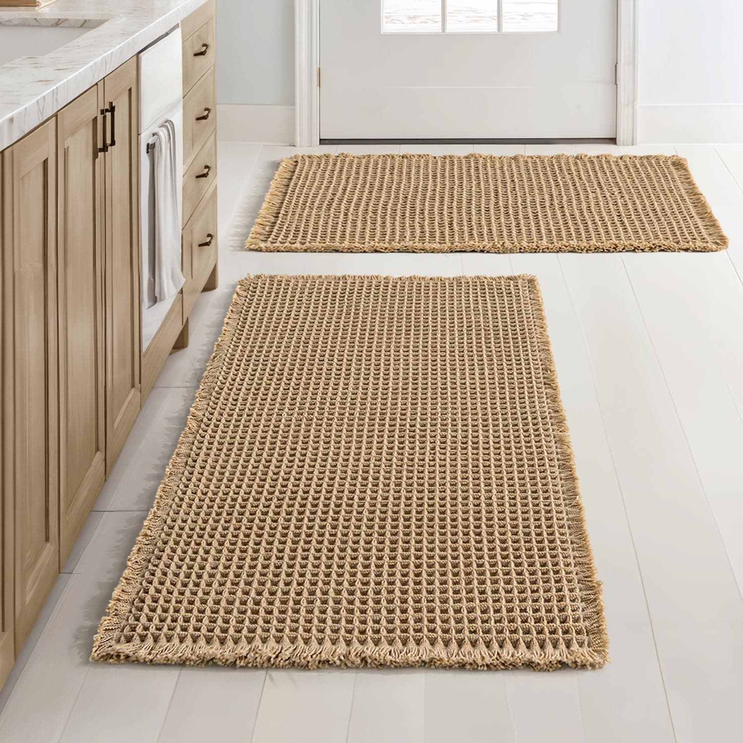 MIULEE Waffle Bath Rug Set, 18 x 30 in